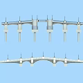 Two Different Architectural Bridge Designs With Lamp Posts Railings and Details