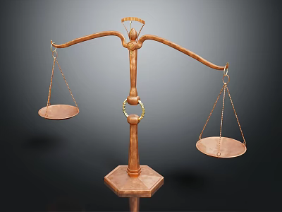 Classic Commercial Copper Balance Scale With Hexagonal Base And Dual Trays 3d model