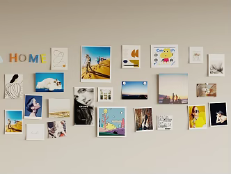 Modern photo wall 3d model
