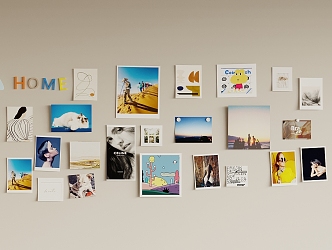 Modern photo wall 3d model