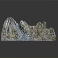Colorful Textured Mountain Sculpture On Reflective Display Surface With Natural Details