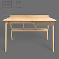 Modern Light Wood Desk With Drawer And Lower Storage Shelf