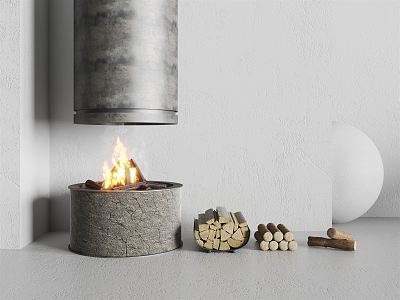 Modern Fireplace 3d model