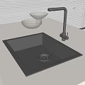 Stainless Steel Kitchen Sink With Faucet And Transparent Drainer Basket On White Countertop