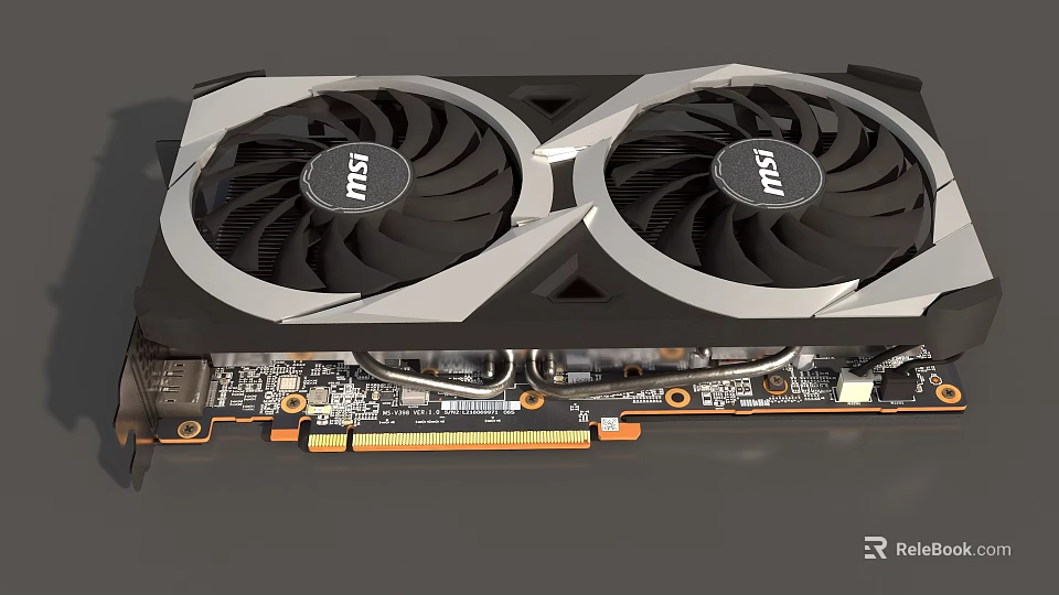MSI Dual Fan Graphics Card With Efficient Cooling System For Computer Components 3d model 