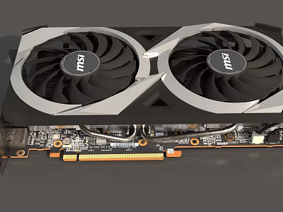 MSI Dual Fan Graphics Card With Efficient Cooling System For Computer Components 3d model