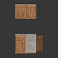 Modern Wooden Entryway And Side Cabinet Design With Granite Top Cabinet Doors And Open Shelf