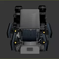 Futuristic Mechanical Toilet Design With Blue Structure White Base Gray Seat And Yellow Tip Cannons