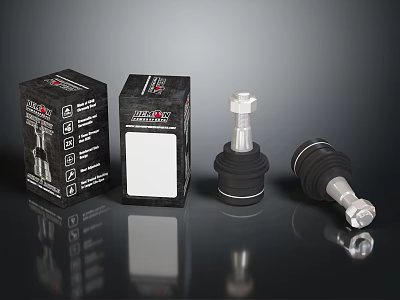 Black Box Packaged Hardware Tools With Silver Metal Ball Joint Components 3d model