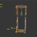 Industrial Yellow Lifting Equipment Featuring Metal Fork Structure And Handle
