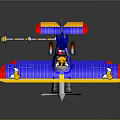 Cartoon Biplane With Sonic And Tails On Colorful Blue Yellow Red Wings Duck Design