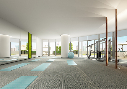 Modern Yoga Studio Gym Entertainment Club 3d model