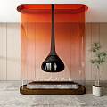 Gradient Glass Fireplace Gradient Glass Partition Gradient Glass Screen Gradient Glass End View Wall Furnace Partition Fireplace End View Wall 3d model