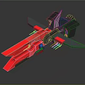 Futuristic Red And Black Cosmic Spaceship With Aerodynamic Design For Aerospace Exploration