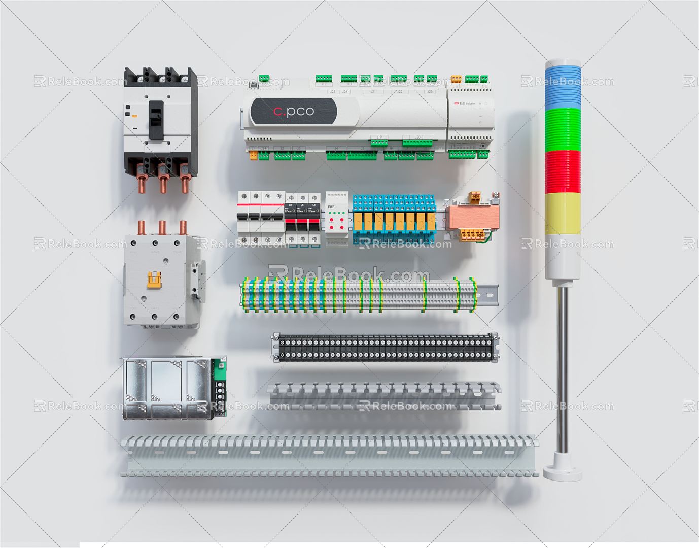 Modern circuit breaker Empty open circuit breaker 3d model