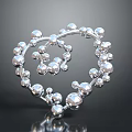 Shiny Silver Beaded Heart Shaped Fashion Accessory For Stylish Clothing Outfits
