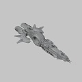 Sci-fi dreadnought ship 3d model