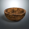 Handcrafted Wooden Bowl With Intricate Carved Patterns For Home Decor And Daily Use