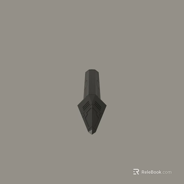 Black Conical Mechanical Component With Structured Surface And Grooved Design 3d model 