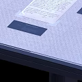 Glass Top Display Showcase Shelf With Black Metal Stand And Displayed Items For Retail Exhibitions