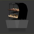 Assorted Fresh Food Display Counter Featuring Various Meats Fruits And Pastries Arranged Neatly