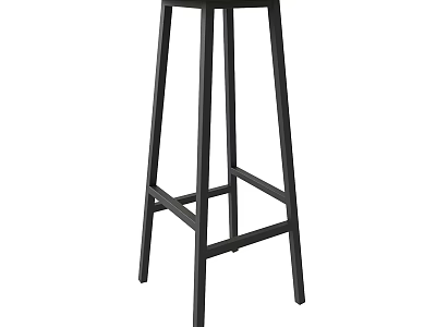 Black Metal Frame Bar Stool With Modern Minimalist Design For Kitchen Use 3d model