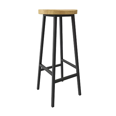 Black Metal Frame Bar Stool With Modern Minimalist Design For Kitchen Use 3d model