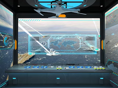 Modern Command Room Command Desk 3d model