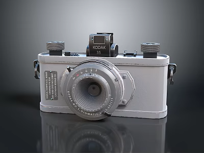 Vintage VOXAK Electronic Camera With Classic Lens And Control Knobs Retro Design 3d model