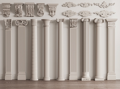 Jane's Roman Column Carved 3d model