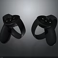Black VR Controllers Electronic Gaming Device With Ring Design And Button Layout