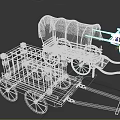 Vintage Antique Carts And Wagons Featuring Cage Canvas Cover And Wooden Wheels