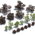 Shrubs, flowers and plants, tree pool, cluster hedgerow garden, courtyard greening ornaments 3d model