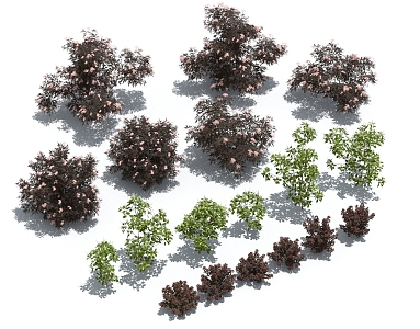 Shrubs, flowers and plants, tree pool, cluster hedgerow garden, courtyard greening ornaments 3d model