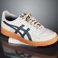 ASICS Classic White Sneakers With Blue Stripes And Orange Sole
