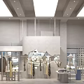 Elegant Modern Clothing Store Exterior With Glass Windows Mannequins And Lighting