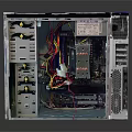 Open PC Case With Visible Internal Components Motherboard And Colorful Cables 3d model