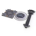 Gray Plastic Model Scene Components With Square Base Round Transparent Part And Long Strip Structure