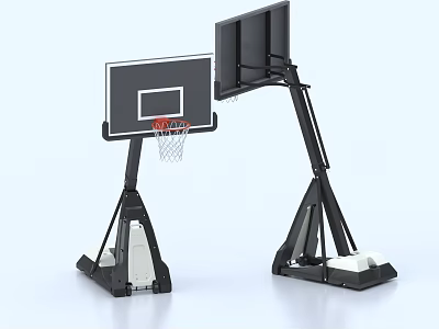 Outdoor Sports Equipment Two Basketball Hoops With Stable Base Backboard And Net 3d model