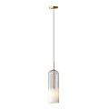 Modern Glass Pendant Lights With Gold Metal Frame And Transparent Shade Design