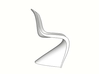 Ergonomic Modern Single Chair With Smooth Curved Lines And Minimalist Style 3d model