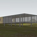 Modern Detached Villa With Glass Facade Amidst Trees And Rocky Greenery