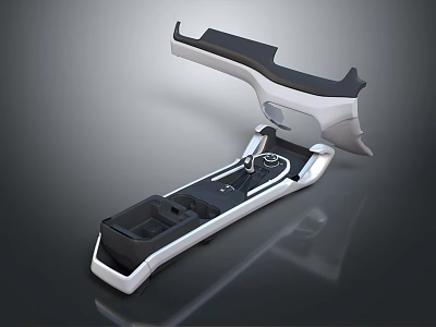 Modern White And Black Electronic Tool Component With Extendable Structure And Functional Buttons 3d model