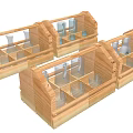 Stylish Wine Bottles and Glasses Neatly Arranged in Wooden Storage Crates