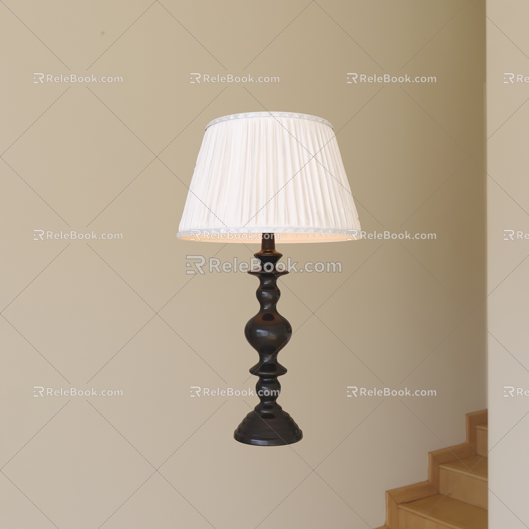 Table Lamp Black American Bedside Lamp 3d model