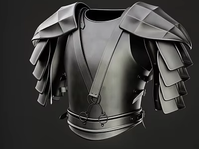 Medieval Black Armor Featuring Sturdy Shoulder Plates And Chest Plate Design 3d model