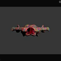 Vibrant Pink Paisley Print Outfit With Bell Sleeves And Flared Pants Design