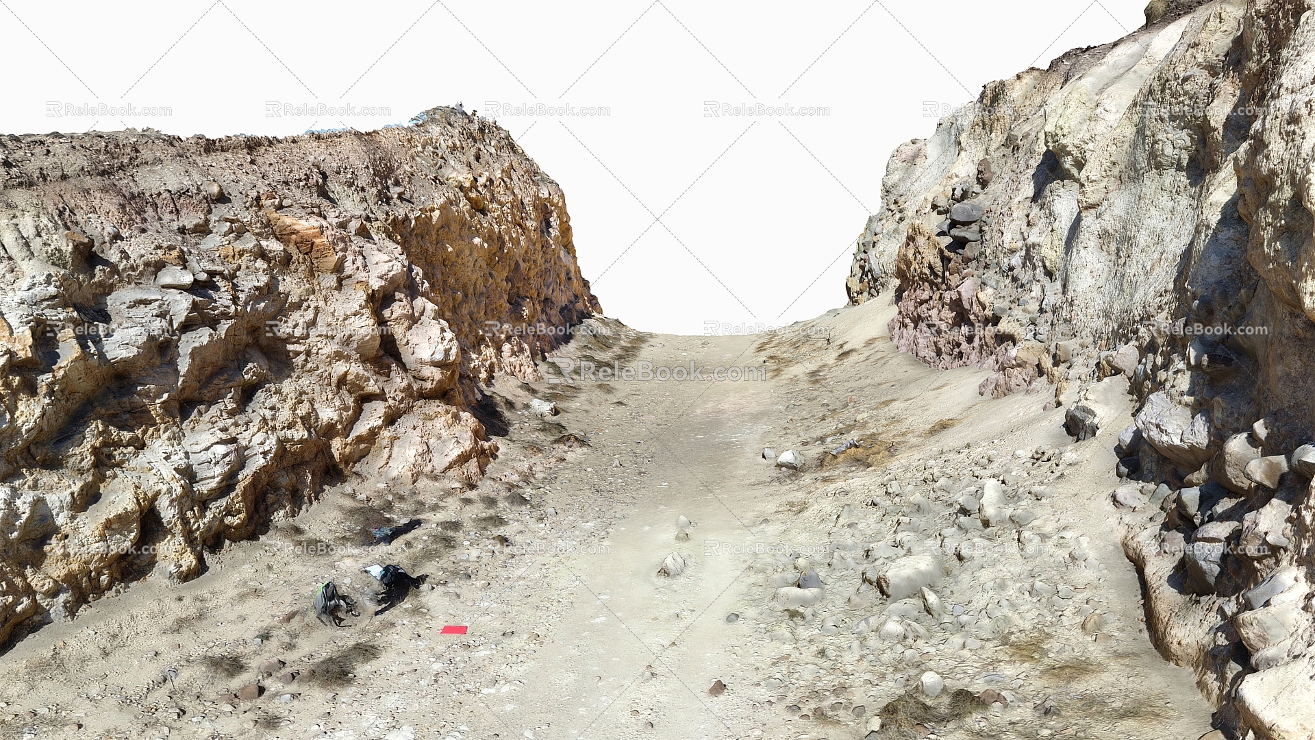 Volcano and Volcano-sedimentary Rock Terrain Mountains 3d model