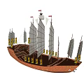 Modern sailing ship Zheng Bao ship 3d model