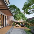 Courtyard Home Courtyard Villa Courtyard Courtyard Landscape Leisure Courtyard Garden 3d model